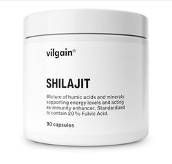 Vilgain Shilajit - 400 mg per Capsule, 20% fulvic Acid, Supports Vitality, Energy, Immunity & Cognitive Functions, antioxidant Effect, no additives,