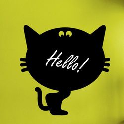 Ambiance - Adhesivo decorativo para pared, diseño de gato I, 50 x 50 cm, color negro
