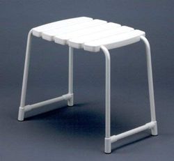 Gedy Promed taboret łazienkowy, aluminium, biały, 41,6 x 55 x 35 cm