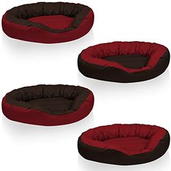 BedDog® 4en1 Sunny Rojo/Marron XXXL Aprox. 150x120cm colchón para Perro, 13 Colores, Cama, sofá, Cesta para Perro