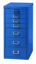 BISLEY MultiDrawer Serie 29, DIN A4, 8 cajones, Metal, 605 Azul, 38 x 27,9 x 59 cm