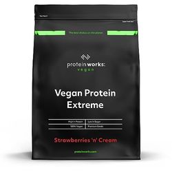 Protein Works - Vegan Protein Extreme , 29g Plant Based Protein , Added Vitamin Blend , 57 Servings , Strawberries 'n' Cream , 2kg