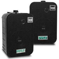 Pyle Sistema Altoparlanti Impermeabili, Casse Audio da 13,3 Centimetri per Parete/Soffitto, Speaker con Griglia Robusta e Casse Supporto Universale per Piscina, Patio, Interni, Nero