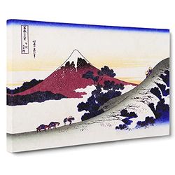 Inume Pass In The Kai Province By Katsushika Hokusai Asian Japanese Canvas Wall Art Print Ready to Hang, Framed Picture for Living Room Bedroom Home Office Décor, 30x20 Inch (76x50 cm)