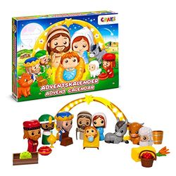 CRAZE Children's Advent Calendar - Christmas Nativity Scene Game - Play Nativity Scene Children with Toy Figures Set, Toy Advent Calendar from 3 Years