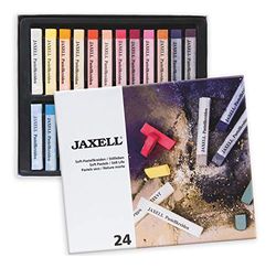 Honsell Jaxell 47643 - Set di 24 gessetti pastelli, colori intensi, per lavori su superfici e precisi, per artisti, hobby, scuola, insegnamento d'arte, formazione