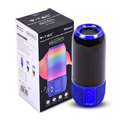 V-TAC VT-7456 - Altoparlante Bluetooth con illuminazione RGB, 2 x 3 Watt, colore: Blu