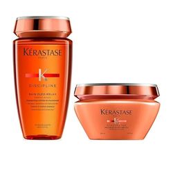Kérastase | Discipline Oléo-Relax, Maschera Lisciante & Anti-Crespo, Per Capelli Indisciplinati, Voluminosi & Secchi, 200 ml & Discipline Oléo-Relax, Shampoo Nutriente & Anti-Crespo