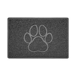 Nicoman Paillasson Lavable en Forme de Patte en Relief - Gris foncé (Dos en Caoutchouc étanche) - Taille S (60 x 40 cm)