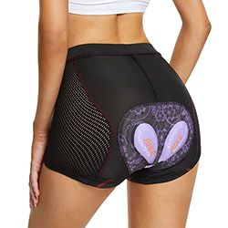 FEIXIANG Pantaloni da Ciclismo da Donna, Pantaloncini da Ciclismo Corti Pantaloncini da Ciclismo Biancheria Intima da Ciclismo con Imbottitura in Gel 4D Traspiranti ad Asciugatura