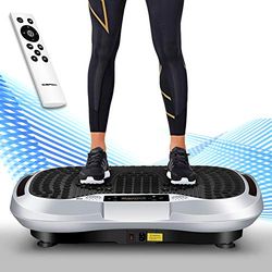 Icefox Professionele trilplaat, 3D dual motor fitness vibratieplaat met Bluetooth 4.0 luidspreker/LCD-display & afstandsbediening / 10 trainingsprogramma‘s 180 niveaus