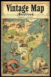 Vintage Map Notebook: Wide Ruled Journal for All Ages