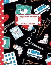 Composition Notebook | Medical Design | 100 Pages 8.5" x 11" College Ruled