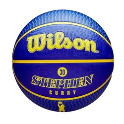 Wilson, NBA Player Icon Outdoor Curry Unisex-Adult, Blu/Giallo, 7