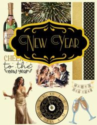 New Year for Junk Journal and Scrapbooking: | Happy New Year Collection: +160 elements | One-Sided Decorative Paper | Perfect for Card Making, Scrapbooking , Paper Crafting