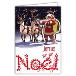 Afie 61-6037 Merry Christmas Card with Envelope and Collage in Reindeer in Snow Night Eve Gifts Costume Red Hat Boots