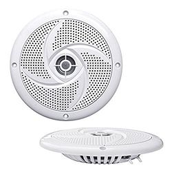 Pyle Altavoces Marinos, 4”, Sonido Estereo, Exteriores, Resistentes al Agua y a la Intemperie, Potencia de 100V, 1 par