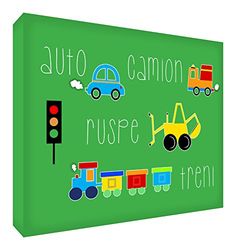 Feel Good Art zoomilly1216 – 04it Impression sur toile de mur en style Typographie et notice 40 x 30 x 4 cm vert