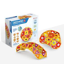 Geomag - Classic Masterbox Costruzioni Magnetiche per Bambini, Giocattolo Magnetico Linea Green 100% Plastica Riciclata, 388 Pezzi