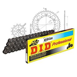 Kettingset DID Alu 520/112 clipslot zwart voor Yamaha YZ WR 125 cc Bj. 1990-1998