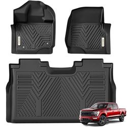 YITAMOTOR Tapis de Sol Voiture pour F150 - Tapis de Sol Voiture sur Mesure pour Ford F-150 SuperCrew Cab, 1ère et 2e rangée - Protection Contre Les intempéries