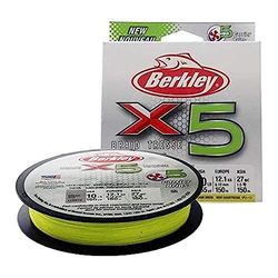 Berkley X5, Fil de Pêche, Tresse 5 Brins pour la Pêche en Mer et en Eau Douce, plus Résistante, Pêche aux Carnassiers