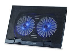 Conceptronic THANA02B Notebook Cooling Pad Laptop Koelmat tot 17 inch, 2 ventilatoren, 3-traps hoogteverstelling