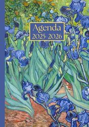 Agenda settimanale: Vincent Van Gogh, Iris | 12 mesi, Settimana su doppia pagina, Da Agosto a Luglio, Formato A5 | Calendario Mensile con Note | ... Personale, l'ufficio Aziendale e il Diario