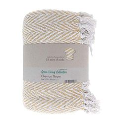 Chevron ockra överkast 170 x 200 cm – BF