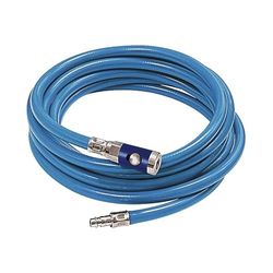 Tuyau d’atelier en PVC souple - Raccord de sécurité Temp. Charge maximale : 60 °C, tuyau ø 14,5 x 9, PN à 20 °C max. 12 bars, longueur 5 m.