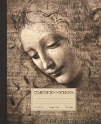Composition Notebook College Ruled: Classical Sketch Art Design Soft Cover | Vintage Aesthetic Journal For Girls, Teens, Women