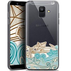 Caseink fodral för Samsung Galaxy A6 2018 (5.45) HD gel [ ny kollektion - mjuk - stötskyddad - tryckt i Frankrike] pappersbåt