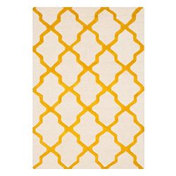 Safavieh Trellis Tappeto Runner da Interno, Trapuntato a Mano, Collezione Cambrige, CAM121, in Bianco Avorio / Dorato, 76 X 244 cm per Salotto, Camera da letto o Qualsiasi Spazio Interno