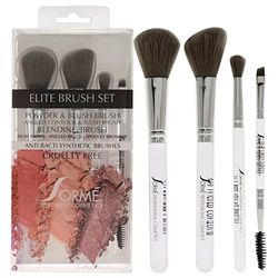 Sorme Cosmetics Elite - Set di 4 pennelli per cipria e fard da donna, 968, contorno angolato e pennello per fard, 969, pennello per miscelazione, 971, pennello ad angolo doppio - 972