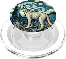 Bobcat Zoo Animal - Van Gogh Starry Night Style PopSockets PopGrip para MagSafe