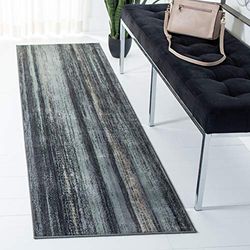 SAFAVIEH Tapis Traditionnel Pour Salon, Salle à manger, Chambre à coucher - Vintage Collection, Tapis à poil court, Fusain et Multi, 66 X 244 cm