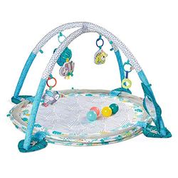 Infantino Jumbo Activity Gym & Ball Pit Transformable 3-in-1 Playmat, Sensory-Stimulating, for Infants and Toddlers with 20 Balls for Ultimate Fun, Multicoloured