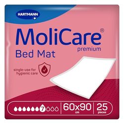 MoliCare Tappetino da letto di alta qualità, per incontinenza, assorbenza, 7 gocce, dimensioni 60 x 90 cm, confezione da 25