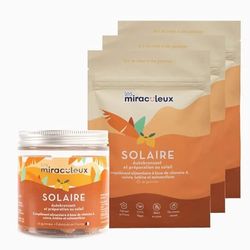 mium LAB - Complément alimentaire Solaire Coffret 1 pot + 3 doypacks - Arôme Naturel et Végan - Bêta-Carotène dont Vitamine A, Cuivre, Astaxanthine et Lutéine - Goût Citron