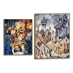 Gift Decor S3606497 MDF-afbeelding en hout, abstract, 2 x 51 x 41 cm