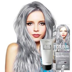 Knight & Wilson Colour-Freedom Storm Grey Semi-Permanent Hair Colour - Ultra-Vibrant Vegan Friendly Colour Mask with Shine Booster Complex - Ammonia Free Colour Lasts Up To 6-10 Washes, 150 ml