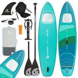 AQUASTIC Vista Drop Stitch Lite Opblaasbaar SUP-board, allround vorm, 340 x 89 x 15 cm, 340 l verplaatsing, max. belasting 150 kg, onderwatervenster, slide-in stand-up pad