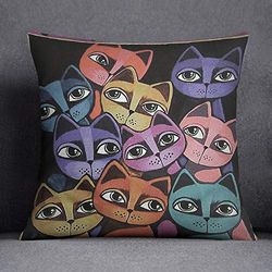 Bonamaison Housses de Coussin, Polyester, Multicolore, 45X45