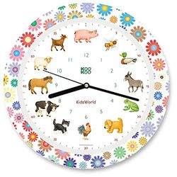 KOOKOO KidsWorld Summer Fun - Reloj de Granja con 12 Voces de Animales Reales, Movimiento de Cuarzo