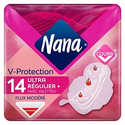 Nana Ultra Régulier Plus Serviettes Hygiéniques Avec Ailettes, 80g