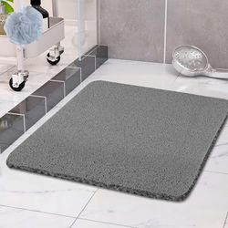 COSYLAND Tapis de Douche Antidérapant 80x80 cm - Tapis de Bain Sécurité Confortable en PVC Luffa - Séchage Rapide avec Trous de Drainage - pour Salle de Bain et Zones Humides - Découpable - Gris
