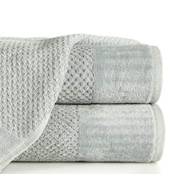 Eurofirany handdoek, katoen, zacht, eenvoudige badstof, boordset, 6-pack Oeko-Tex, zilver, 50 x 90 cm