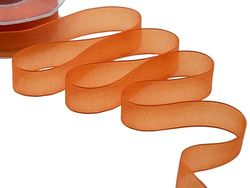 Furlanis - Velo Luminoso, Nastro Decorativo Italiano Per Confezioni, Bomboniere, Pacchi Regalo - Arancio Pesca, 25 mm x 20 m