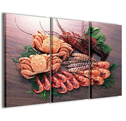 Canvasafbeelding, Food 027 moderne afbeeldingen uit 3 panelen, kant-en-klaar omlijst, canvas, klaar om op te hangen, 120 x 90 cm