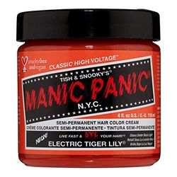Manic Panic Electric Tiger Lily Classic Creme, Vegan, Cruelty Free, Orange Semi Permanent Hair Dye, 118 ml